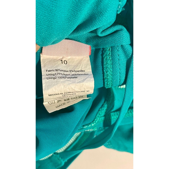 Women's firpearl Teal One Piece Swimsuit Size 10 Summer Beach Boho Braid strappy - Picture 5 of 7